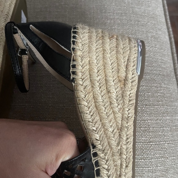 Franco Sarto Leather Woven Espadrille Wedges - Picture 12 of 12